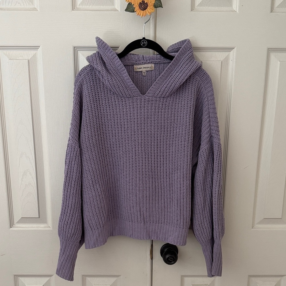 Cozy Lavender Cowl Neck Sweater